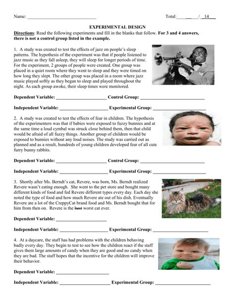 Wonderful fundamentals of experimental design worksheet answer key Literacy Worksheets