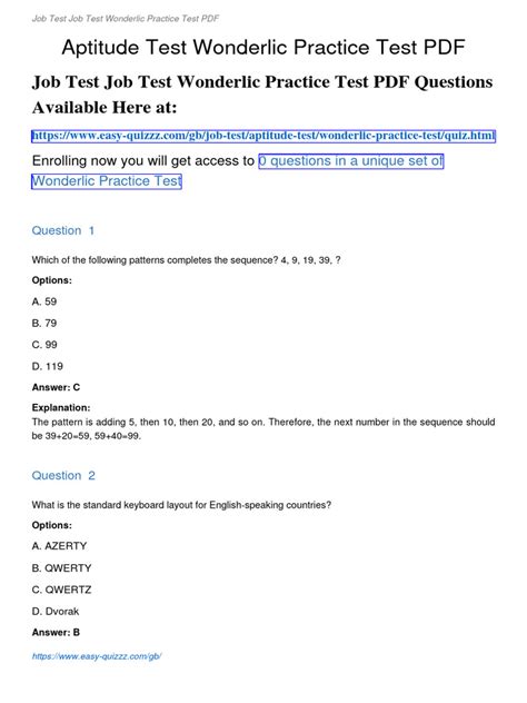 Wonderlic Test: Free Practice Test for 2023 Wonderlic Test Practice