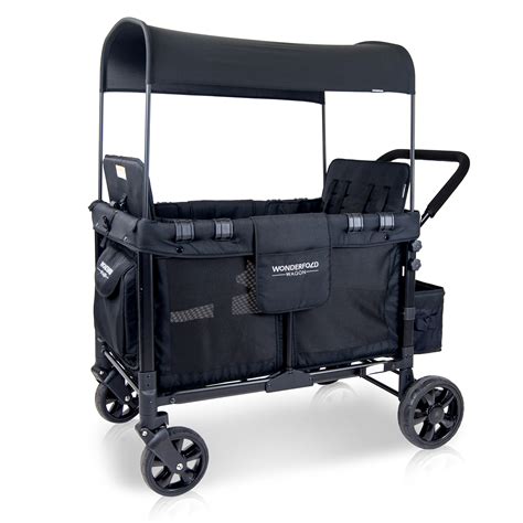 Wonderwagon. About this item . 100% Polyester ; PERFECT COLLAPSIBLE WAGON – Folds easily and holds up to 4 passengers in removable reclining seats, with five-point adjustable safety harnesses with automatic magnetic buckles to keep the little ones secure 