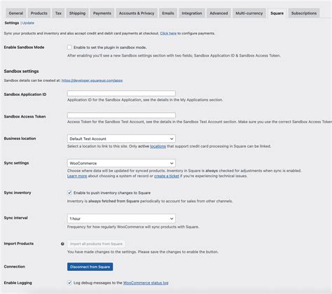 WooCommerce Square: Sync Settings - WooCommerce