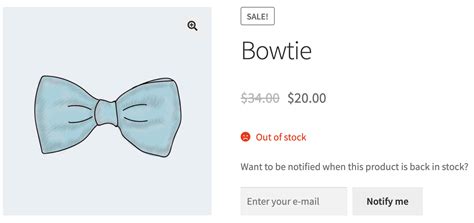 Woocommerce notify me when back in stock