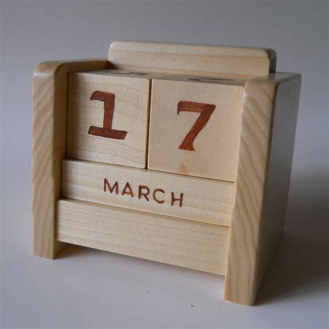 Wood Block Perpetual Calendar