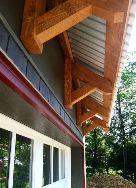 The outside of this wood awning is set the same as the home side. We u