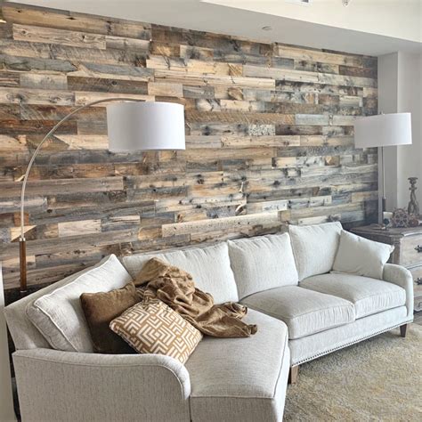 Wood for accent wall. Prefab Panels. These interlocking reclaimed-wood panels are meant to cut install time by 90 percent. The maker claims a typical 8-by-10-foot accent wall can go up in about an hour. Prefab Wood Wall Panels in All Natural Pallet Wood, $12 per square foot; Sustainable Lumber Co. 