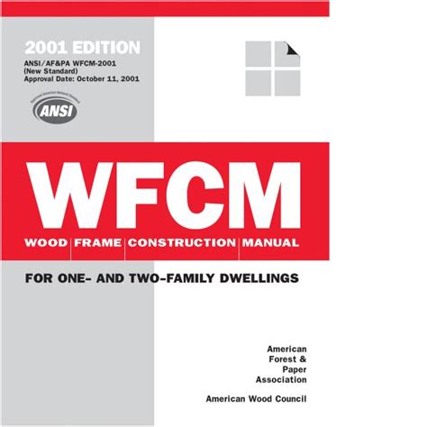 Wood frame construction manual for one and two family dwellings. - Tischler apos s berechnungshandbuch 1. ausgabe.