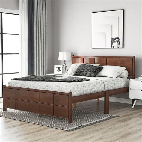 Wood queen bed frame with headboard. The Millwood Pines Nipe wood platform bed is available in multiple options regarding colors, sizes, and headboard choices. Size/weight limit: solid wood king/ queen/ full bed frame platform with headboard/800lbs, solid wood twin bed frame platform with headboard/350lbs. Some assembly notes: 1. Should have 2 people assembling. 2. 