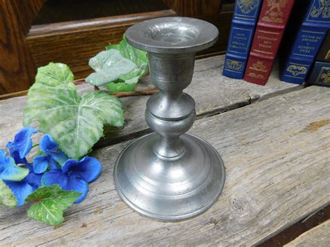 Vintage Woodbury Pewter Wall Plate Candle Holders - 8