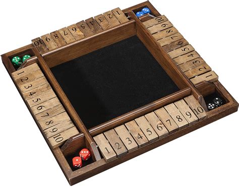 Wooden Board Game, 4 Players Shut The Box Dice Game …