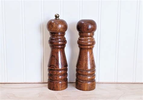 Wooden Salt and Pepper Shakers Tall - Etsy UK