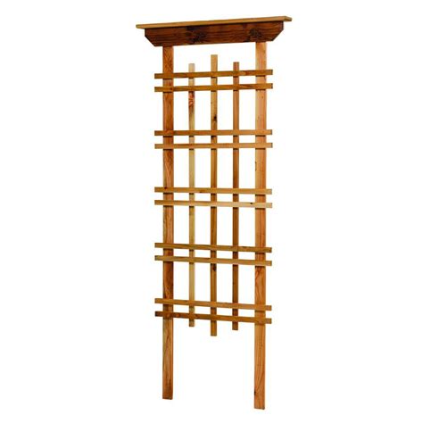 Wooden trellis home depot. Hover Image to Zoom. $ 44 98. Pay $19.98 after $25 OFF your total qualifying purchase upon opening a new card. Apply for a Home Depot Consumer Card. 72” tall trellis can be placed in the ground or mounted to a wall. Diamond lattice design gives plants a place to climb. Rich cedar color complements any outdoor surrounding. 