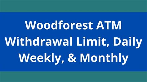 Woodforest atm overdraft withdrawal limit. Things To Know About Woodforest atm overdraft withdrawal limit. 