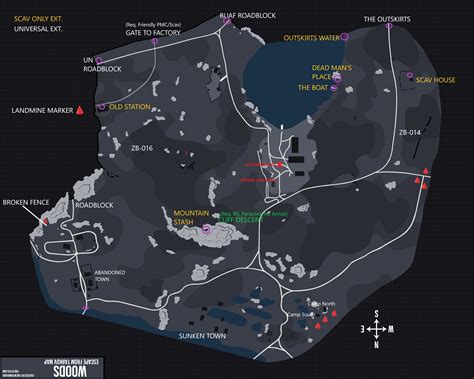 This is map of callouts for Woods used by Squad members.. 