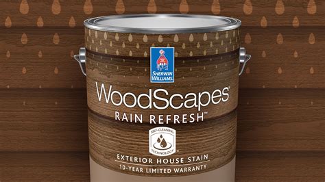 attractive look. The WoodScapes® Rain Refresh® CARB SCM 2020Self-Cleaning Technology works by washing away upon contact with dirt rain or water. This product can be applied at air, surface, and material temperatures as low as 35°F. This 100% acrylic, high solids, exterior wood stain provides excellent water repellency and is. 