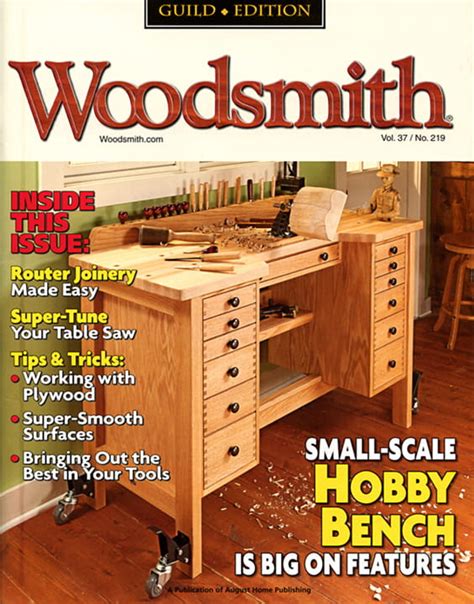 Woodsmith magazine. Scissor-Lift Workbench 20. Built around a foor-operated lift cart, this workbench is easy to set to any height. Plus, great clamping options and a dust collection system make it the perfect solution for any shop. 