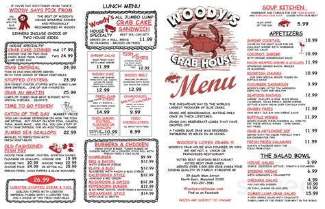Woodys crab house. Specialties: Woody's Crab House, in North East, Maryland provides the finest Chesapeake Bay seafood in a casual dining atmosphere. Woody's Crab House specializes in steamed crabs and Maryland Crab Cakes. Our authentic Maryland crab cakes, made from jumbo lump crab meat, are now available online! Shipped fresh in package of six, cooking instructions are included. 