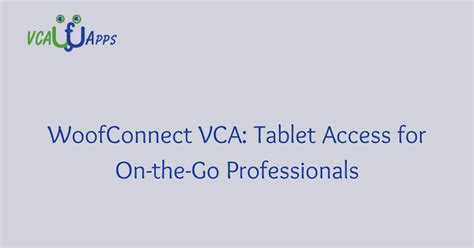 Woofconnect vca login. Open the WoofApps application on your device. 2. Click on the Email option in the main menu. 3. Enter your VCA email address and password in the designated fields. 4. Click on the Login button to access your VCA email account. 5. Once logged in, you will be able to view and manage your VCA emails, including composing and replying to messages ... 