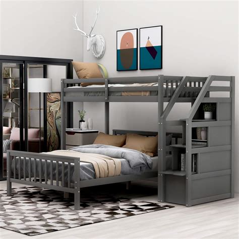 Woogyoukaa Twin over Full Bunk Bed with Twin Size Loft Bed …