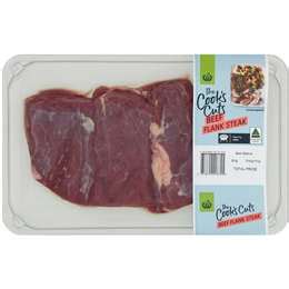 Woolworths Cooks Cuts Beef Flank Steak 300g - 700g