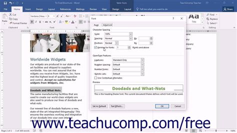 Word 2016 Tutorial The Font Dialog Box Microsoft Training YouTube