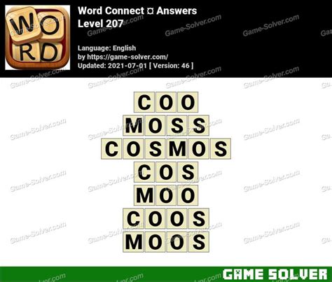 Word Connect Level 207 Answers • Game Solver