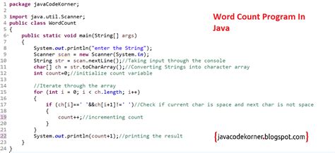 Word Count Program in Java Java Code Korner