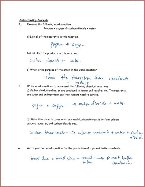 Word Equations Worksheet Answer Key Chemfiesta Worksheet Resume Examples