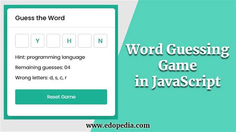 Word Guess Game In Javascript With Source Code Source Code & Projects