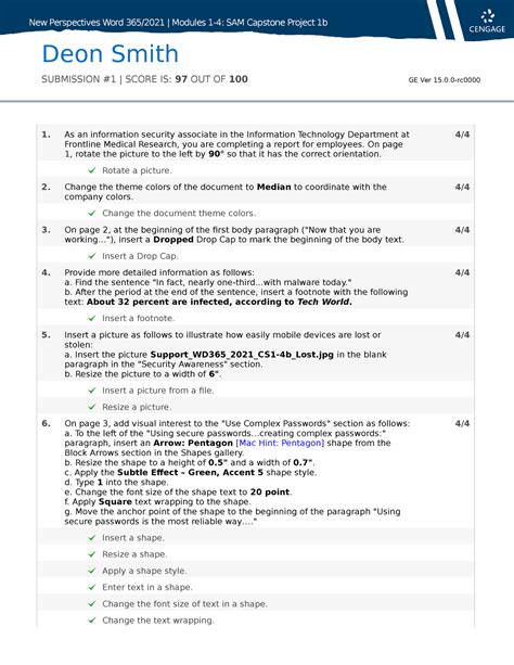 Word Modules SAM Capstone Project 1b Studocu