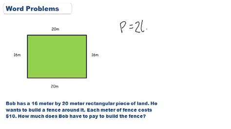 Word Problems Area Of Rectangle Square Parallelogram