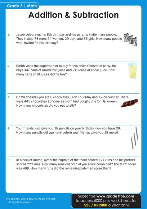 Word Problems Mixed Addition and Subtraction Word Problems