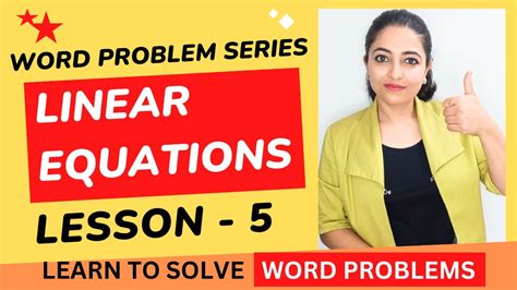 Word Problems related to Linear Equations Word Problem Series