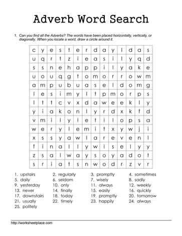Word Search For Adverbs Adverbs Lesson Plan Adverb Activities Adverbs Lesson