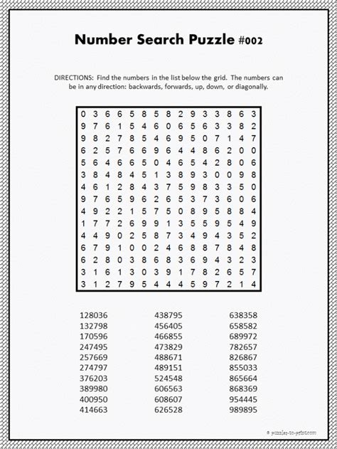 Word Search Numbers Worksheets 99Worksheets