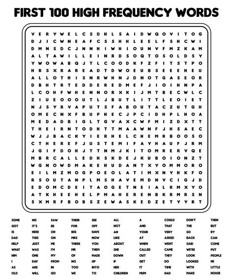 Word Search Printable Difficu