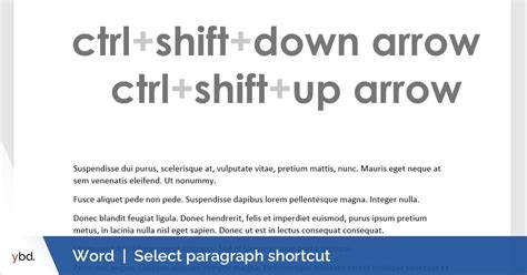 Word Shortcut Select Paragraph Formatting Fundamentals