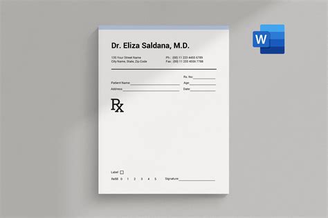 Word Template For Prescription Pad