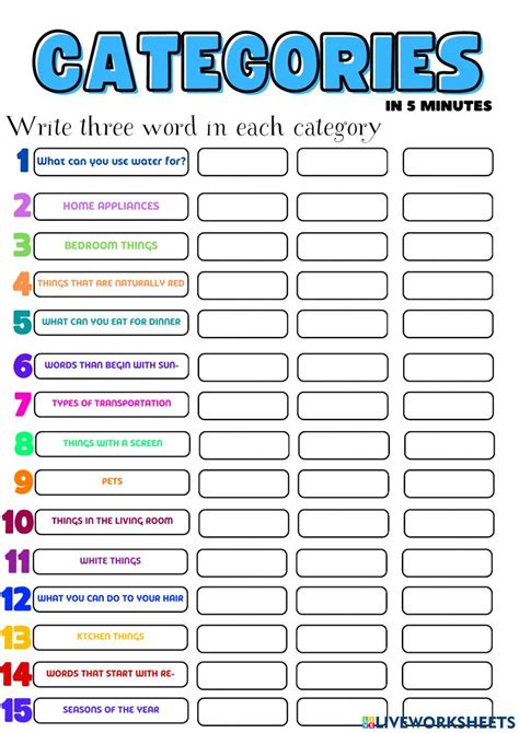 Word Worksheet Category Page 14