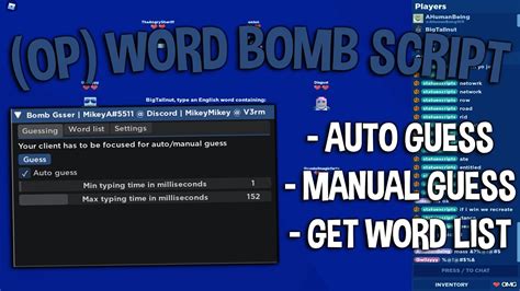 28 kwi 2022 ... On the Mac remove Roblox and Roblox ... Where do you find the TM Sludge bomb In Pokemon platinum? What is a six letter word with e as the second .... Word bomb roblox answers