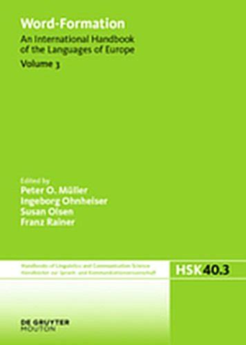 Word formation an international handbook of the languages of europe. - Goko editor viewer mm 1 handbuch englisch.