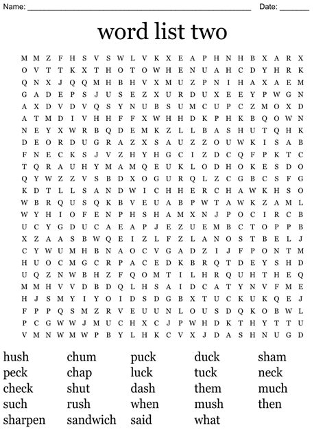 Word list 2 Word Search WordMint