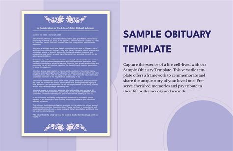 Word obituary template.  At QuickFuneral.  With easy-to-follow and fill-in-th...