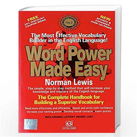 Condition: New. "Word Power Made Easy" is a comprehensive vocabulary building system created by legendary grammarian Norman Lewis that provides a simple, step by step method to increase your knowledge and mastery of the English language. "Word Power Made Easy" is the best and quickest means to a better vocabulary in the English language.