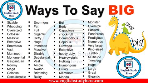 Big Words synonyms - 91 Words and Phrases for Big W