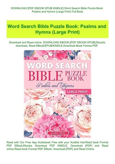 Full Download Word Search Bible Puzzle Book Psalms And Hymns Large Print By Joy Tree Games And Activities