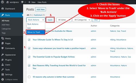 WordPress Delete Posts