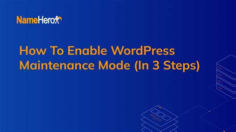 WordPress Maintenance Mode: How to Enable and. 