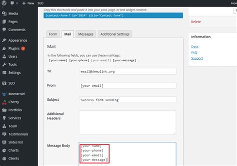 WordPress. How to fix "Failed to send your message" error using Contact