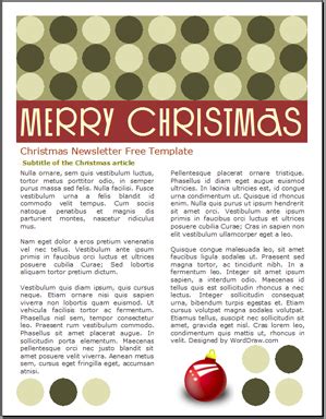 Worddraw Com Free Christmas Newsletter Templates