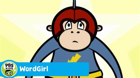 Wordgirl captain huggy face.  Around five robots were milling around, d...