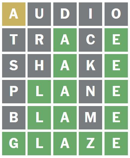Wordle 873 5/6 ⬜⬜⬜⬜about ⬜⬜⬜ arise ⬜ ⬜ flame ⬜ ⬜⬜ dance glaze 